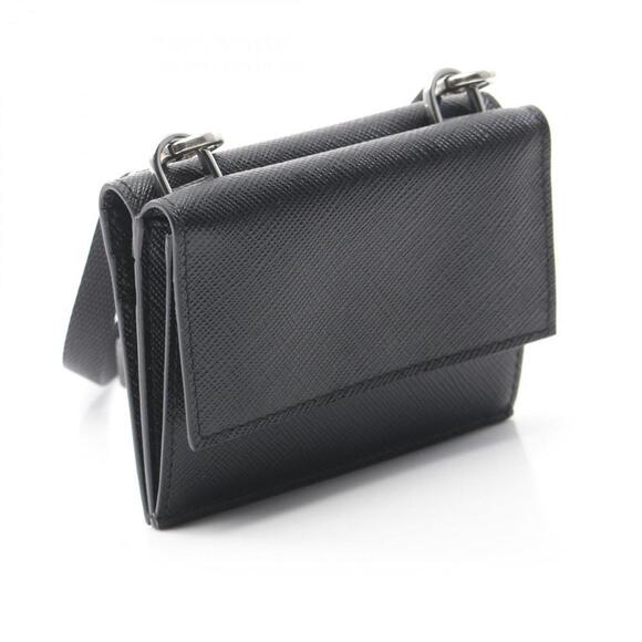 PRADA Black Leather Saffiano Card Holder - Picture 3 of 7